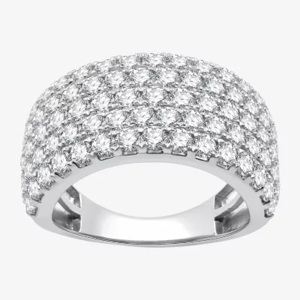 (G / Si1-Si2) Womens 3 CT. T.W. Lab Grown White Diamond 10K Gold Cocktail Ring