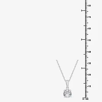 Womens 1 CT. Lab Grown White Diamond 10K Gold Round Pendant Necklace