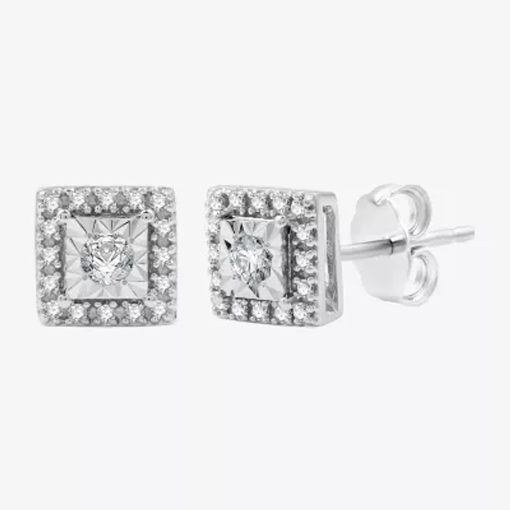 1/4 CT. T.W. Lab Grown White Diamond Sterling Silver 7.3mm Stud Earrings