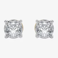 (G / Si1-Si2) 1/2 CT. T.W. Lab Grown White Diamond 14K Gold Over Silver Sterling Silver 5.3mm Round Stud Earrings