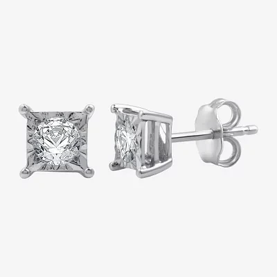 (G / Si1-Si2) 1/3 CT. T.W. Lab Grown White Diamond Sterling Silver 4.7mm Stud Earrings