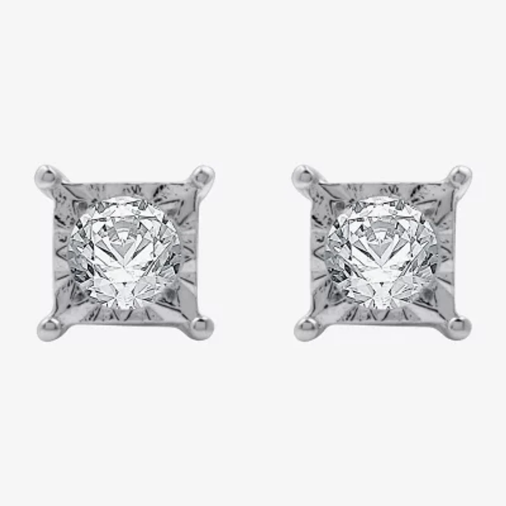 (G / Si1-Si2) 1/3 CT. T.W. Lab Grown White Diamond Sterling Silver 4.7mm Stud Earrings