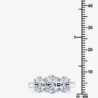 Love Lives Forever (G / Si1-Si2) Womens 2 CT. T.W. Lab Grown White Diamond 10K Gold Oval 3-Stone Engagement Ring