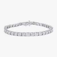 1 CT. T.W. Lab Grown White Diamond Sterling Silver 7.5 Inch Tennis Bracelet