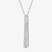 Womens 1/10 CT. T.W. Lab Grown White Diamond Sterling Silver Pendant Necklace