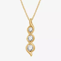 Womens 1/2 CT. T.W. Lab Grown White Diamond 14K Gold Over Silver Sterling Silver Pendant Necklace