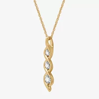 Womens 1/2 CT. T.W. Lab Grown White Diamond 14K Gold Over Silver Sterling Silver Pendant Necklace