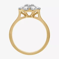 Womens 1/ CT. T.W. Lab Grown White Diamond 14K Gold Over Silver Sterling Cocktail Ring