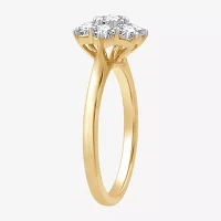 Womens 1/ CT. T.W. Lab Grown White Diamond 14K Gold Over Silver Sterling Cocktail Ring