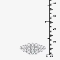 Womens 1 CT. T.W. Lab Grown White Diamond Sterling Silver Cocktail Ring