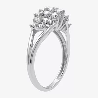 Womens 1 CT. T.W. Lab Grown White Diamond Sterling Silver Cocktail Ring