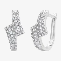 1/2 CT. T.W. Lab Grown White Diamond Sterling Silver 17.1mm Hoop Earrings