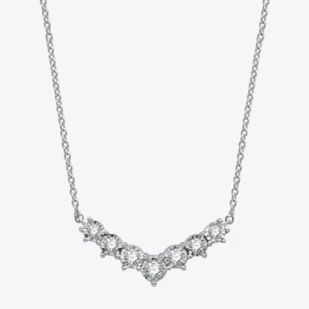 Womens 1/2 CT. T.W. Lab Grown White Diamond Sterling Silver Pendant Necklaces