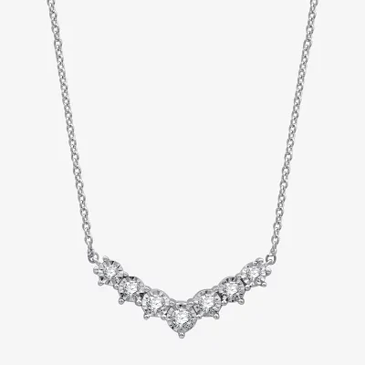 Womens 1/2 CT. T.W. Lab Grown White Diamond Sterling Silver Pendant Necklace