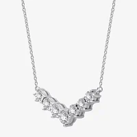 Womens 1/2 CT. T.W. Lab Grown White Diamond Sterling Silver Pendant Necklaces