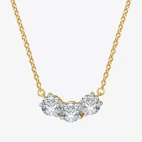 Womens 1 CT. T.W. Lab Grown White Diamond 14K Gold Over Silver Sterling Silver Pendant Necklace