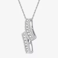 Womens 1/2 CT. T.W. Lab Grown White Diamond Sterling Silver Pendant Necklace