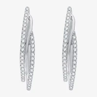 1/3 CT. T.W. Lab Grown White Diamond Sterling Silver 22.8mm Hoop Earrings