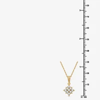 Womens 1/4 CT. T.W. Lab Grown White Diamond 14K Gold Over Silver Sterling Silver Pendant Necklace