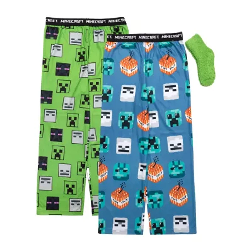 Little & Big Boys 3-pc. Minecraft Pajama Pants With Socks