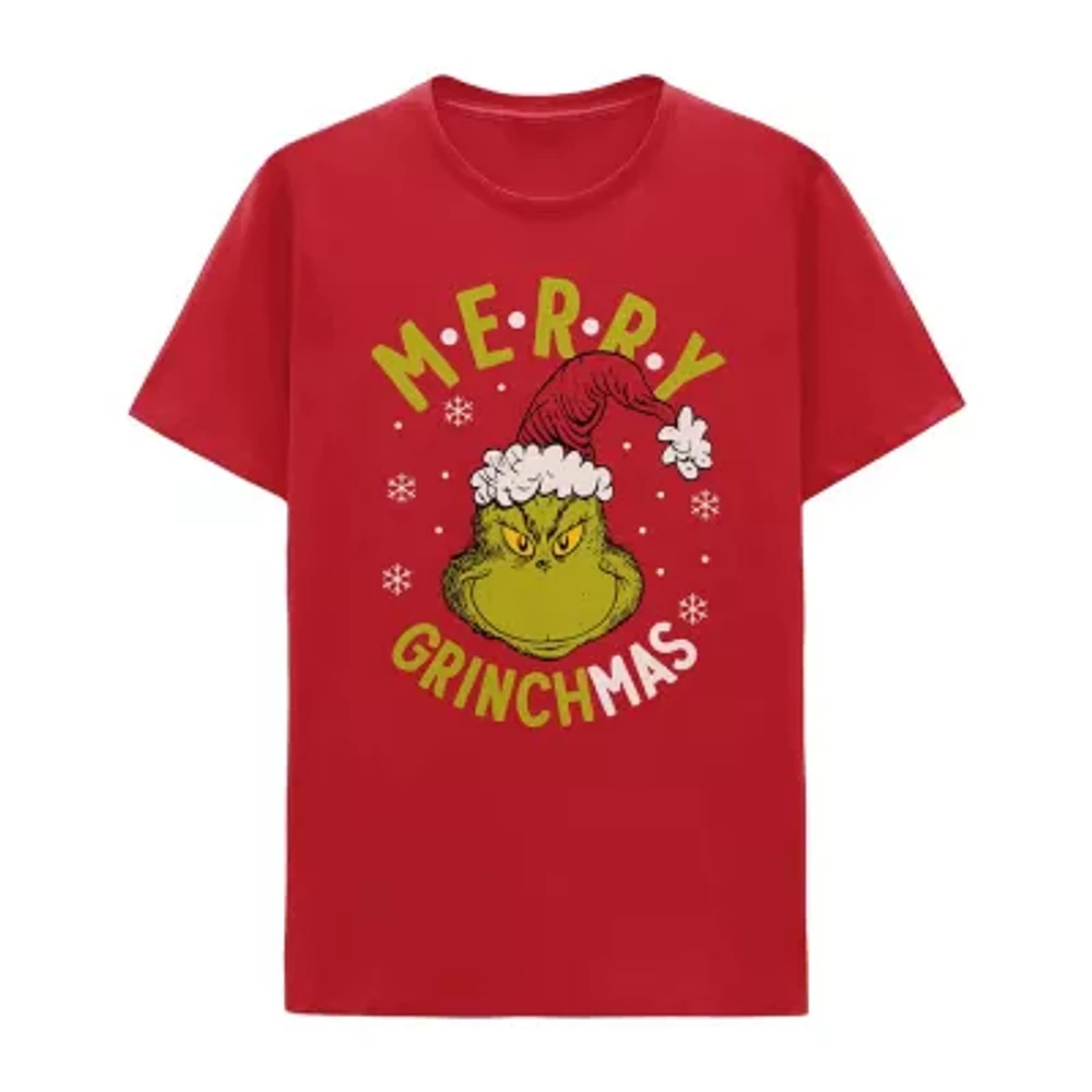 Little & Big Boys Crew Neck Short Sleeve Grinch Graphic T-Shirt