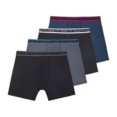 PUMA Mens 4 Pack Boxer Briefs