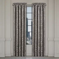 Queen Street Blythe Silver Room Darkening Rod Pocket Set of 2 Curtain Panel