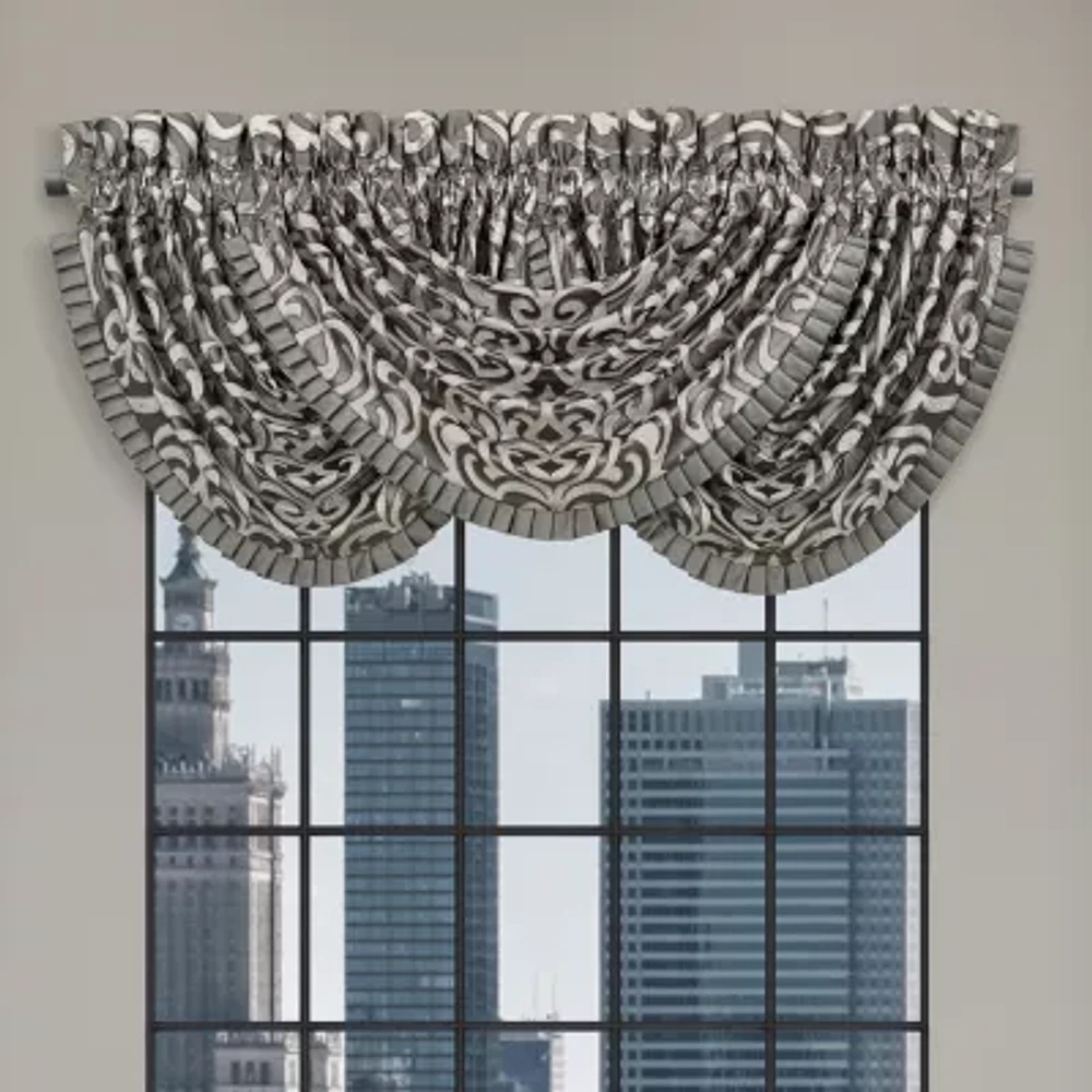 Queen Street Blythe Silver Rod Pocket Waterfall Valance