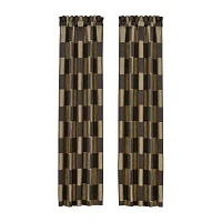 Queen Street Benton Bronze Room Darkening Rod Pocket Set of 2 Curtain Panel