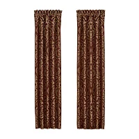 Queen Street Roman Room Darkening Rod Pocket Set of 2 Curtain Panel