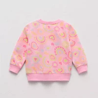 Okie Dokie Baby Girls Crew Neck Long Sleeve Fleece Sweatshirt