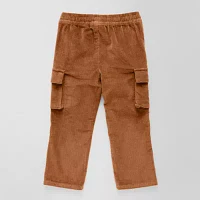 Okie Dokie Toddler & Little Boys Corduroy Mid Rise Straight Cargo Pant