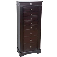 Mele and Co Olympia Walnut-Finsh Jewelry Armoire