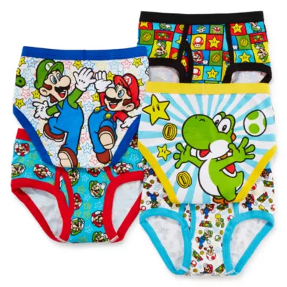 Little Boys 5 Pack Super Mario Briefs