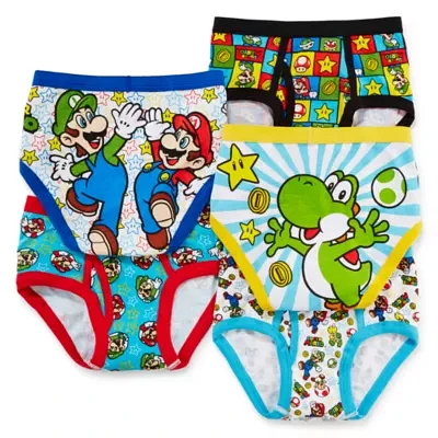 Little Boys 5 Pack Super Mario Briefs