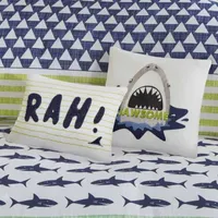 Urban Habitat Kids Aaron Cotton Shark Stripes 100% Duvet Cover Set with Decorative Pillows