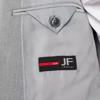 J.Ferrar 360 Stretch Light Gray Texture Mens Slim Fit Suit Jacket