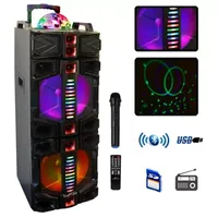 BeFree Sound Dual 12 Inch Subwoofer Bluetooth Portable Party Speaker