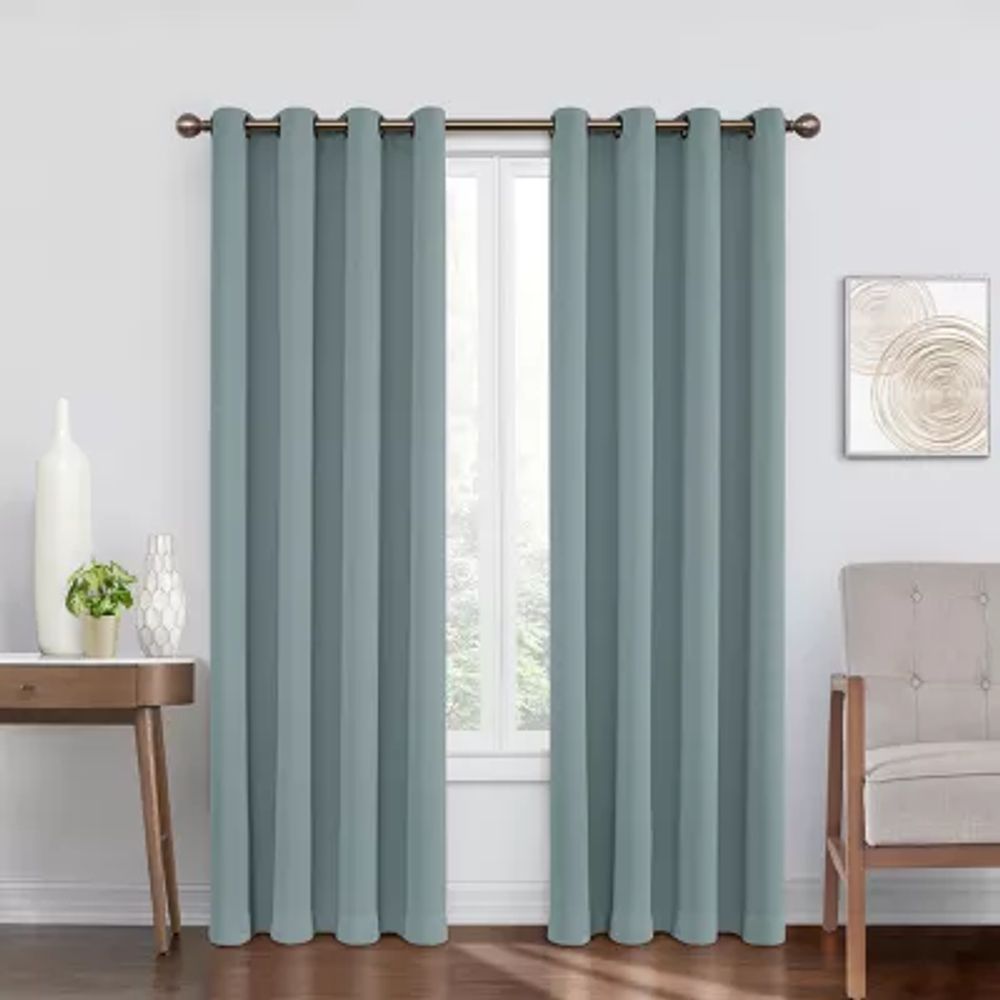 Eclipse Round And Pattern Grommet Top Blackout Single Curtain Panel