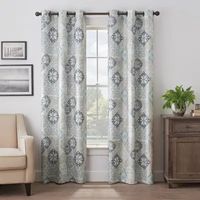 Eclipse Martina Medallion 100% Blackout Grommet Top Single Curtain Panel