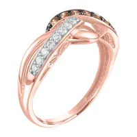 Womens 1/3 CT. T.W. Natural White Diamond 10K Rose Gold Cocktail Ring