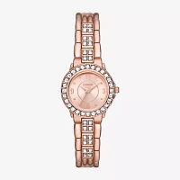 Geneva Womens Crystal Accent Rose Goldtone Bracelet Watch Fmdjm285