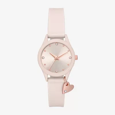 Womens Crystal Accent Pink Strap Watch Fmdjo292