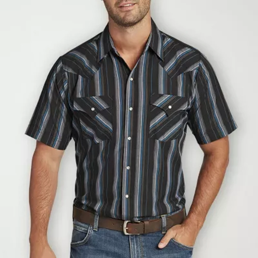 Ely Cattleman Stripe Mens Short Sleeve Western Shirt