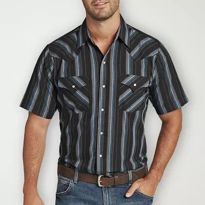 Ely Cattleman Stripe Big and Tall Mens Short Sleeve Western Shirt
