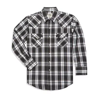 Ely Cattleman Plaid Big and Tall Mens Long Sleeve Western Shirt