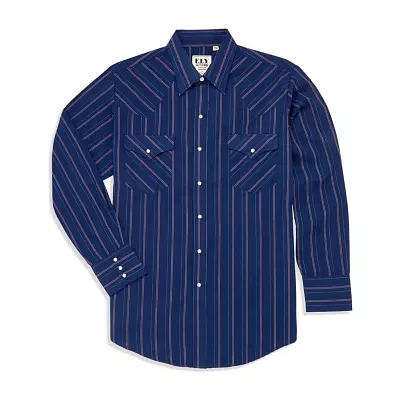 Ely Cattleman Stripe Mens Long Sleeve Western Shirt