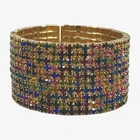 Bijoux Bar Gold Tone Multi Crystal Cuff Bracelet