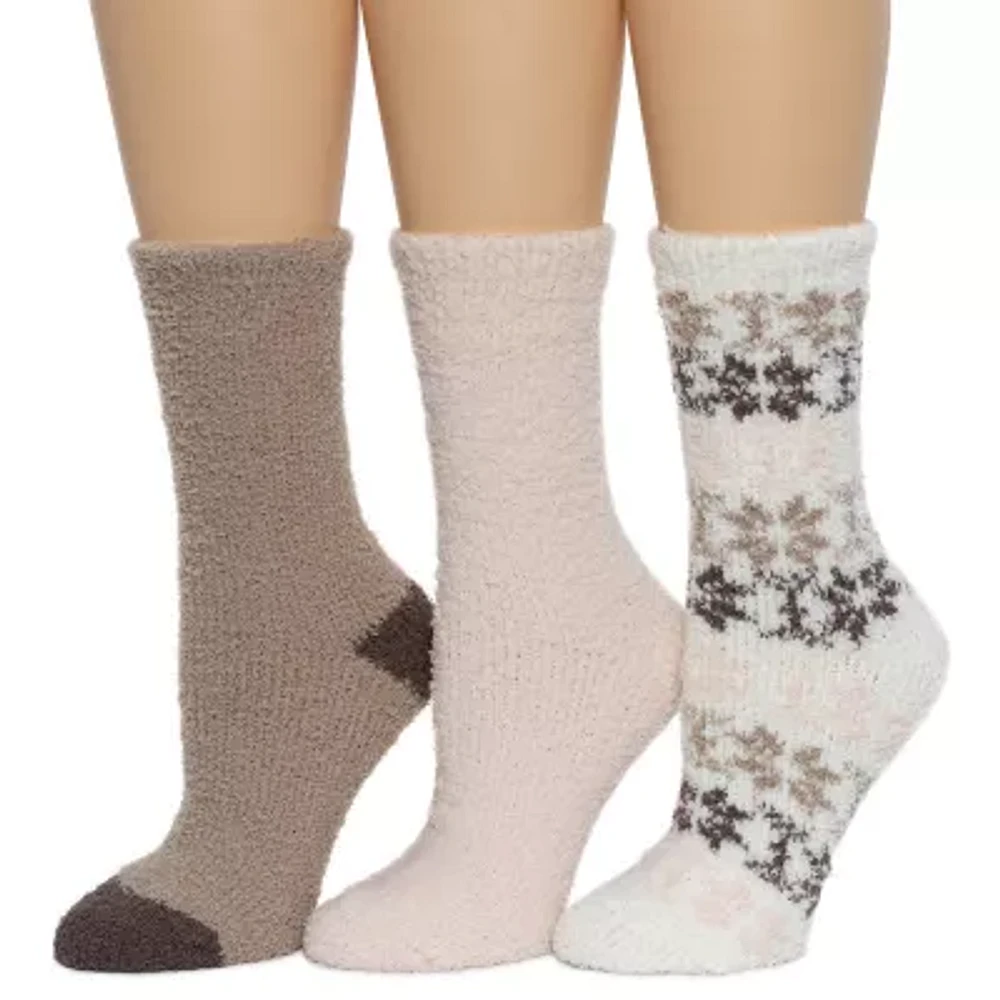 Cuddl Duds Cozy Gift Set 3 Pair Crew Socks Womens