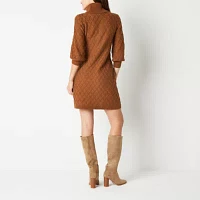 Jessica Howard Womens Long Sleeve Sweater Dress